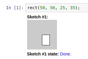 Figure: a first sketch using Calysto Processing, a Java-based language designed for creating art.